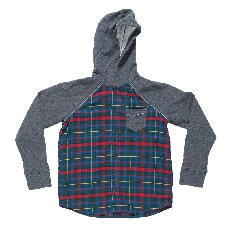 L.L.Bean Hooded Snapfront Shirt – Boys’ S Plaid
