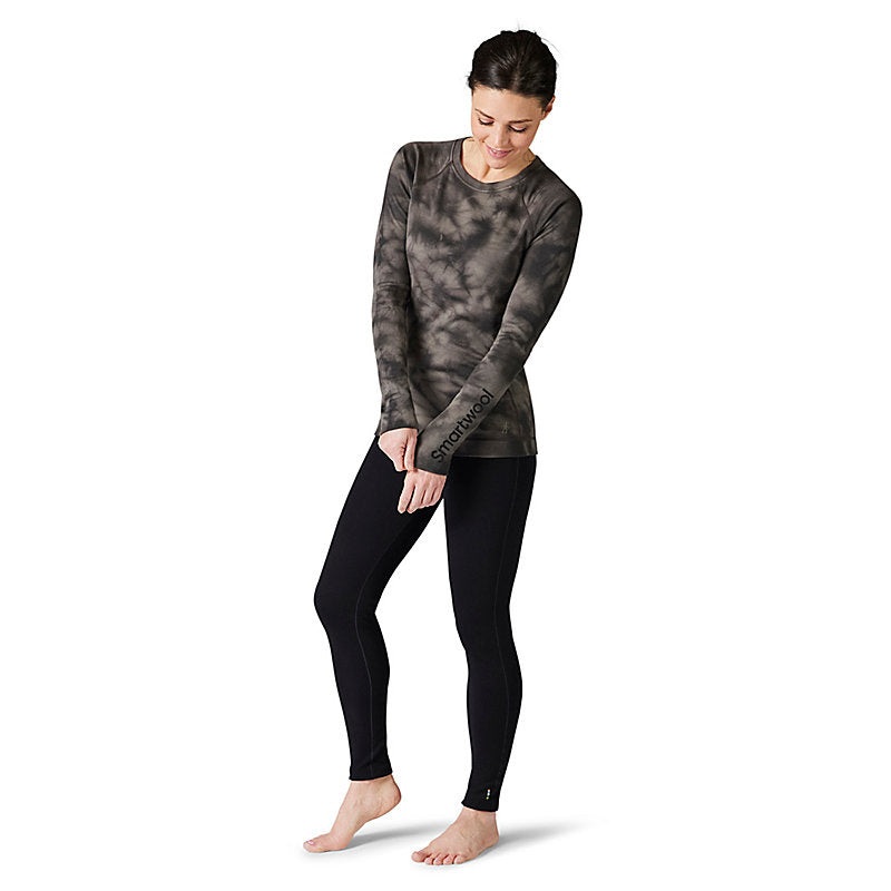 Smartwool Classic Thermal Plant Dye Merino Crew – Women Black Marble Wash L