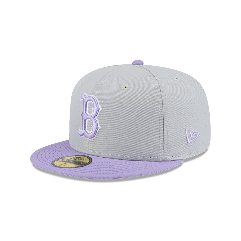 Boston Red Sox Grey/Light Purple Color Pack Two-Tone 59FIFTY Fitted Hat 7 1/4