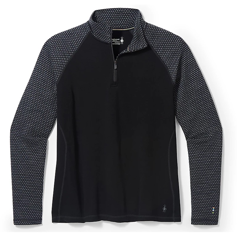 Smartwool W Merino Baselayer Pattern 1/4 Zip Black Dot XS