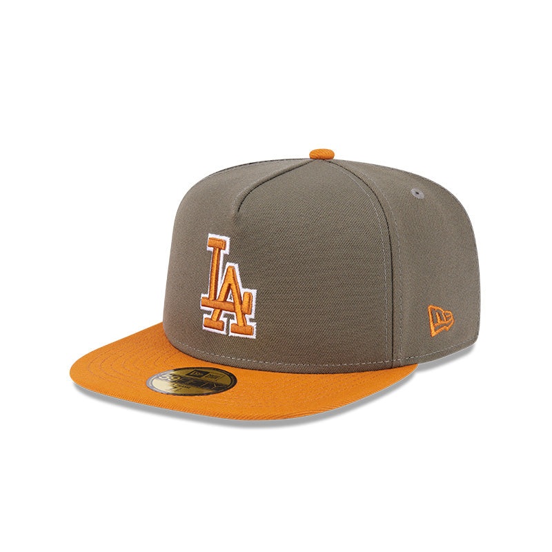 New Era Los Angeles Dodgers Olive/Burnt Orange Two-Tone Color Pack A-Frame 59FIFTY Fitted Hat OLIVE/BURNT ORANGE 7 1/8