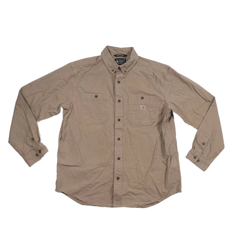 Carhartt Rugged Flex Midweight Canvas Long-Sleeve Shirt – Men’s XL Tan