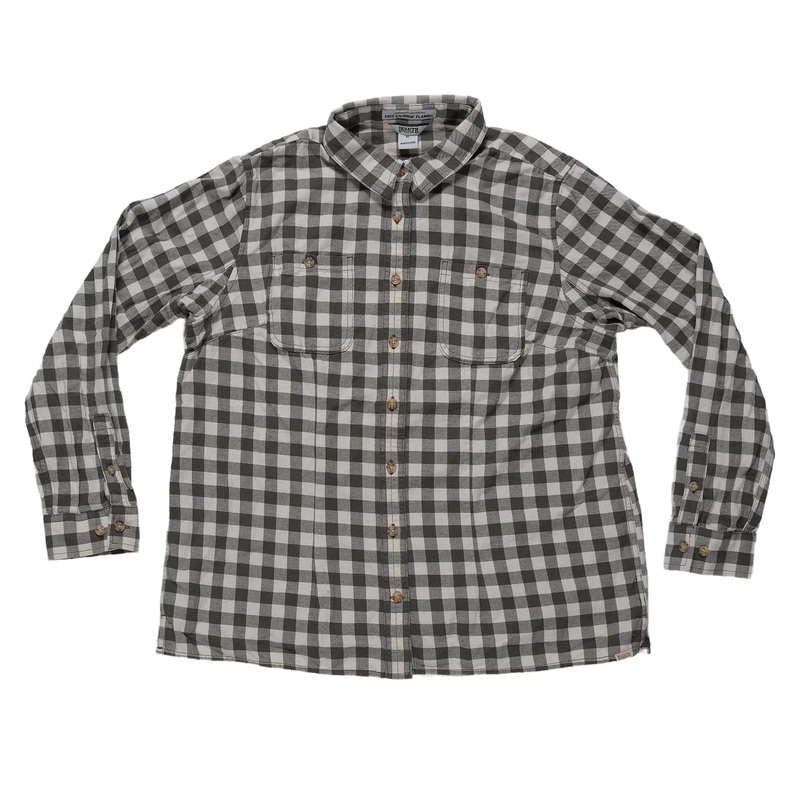 Duluth Trading Co Free Swingin’ Flannel Shirt XL White/Green
