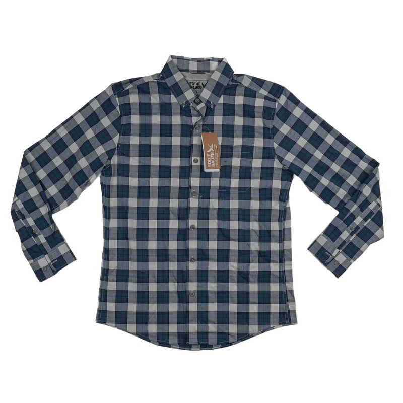 Eddie Bauer Voyager Flex Long Sleeve Shirt – Men’s M Blue
