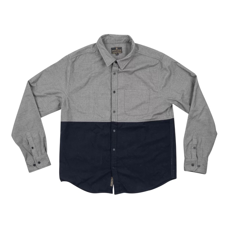United by Blue Banff Colorblock Wool Shirt L Grey/Blue