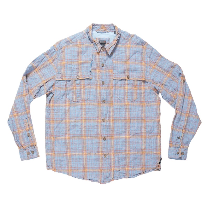 Royal Robbins Button Down Long Sleeve Shirt – Men’s XL Blue/Orange