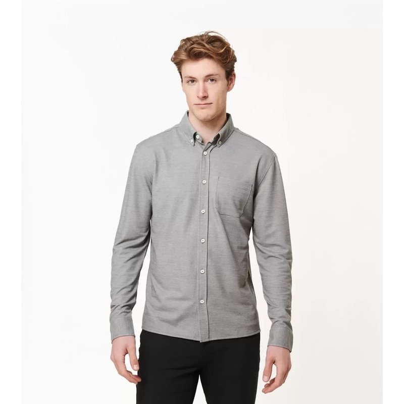 Western Rise Limitless Merino Button-Down M Grey