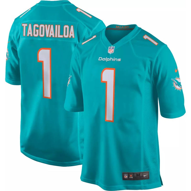Miami Dolphins Tua Tagovailoa Game Jersey- Aqua XL