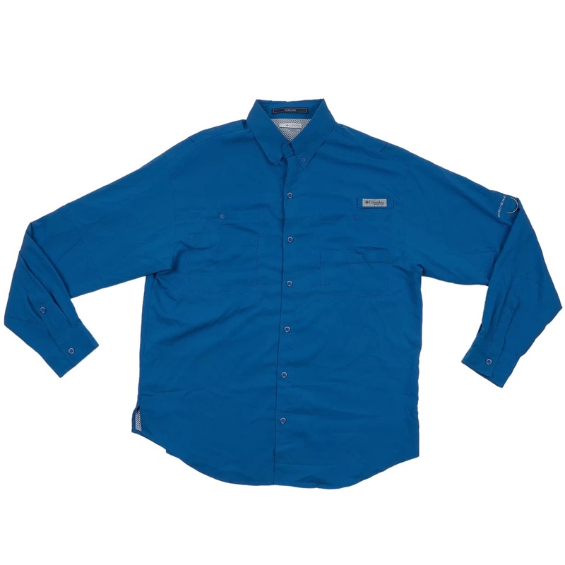 Columbia PFG Tamiami II Long Sleeve Shirt – Men’s M Blue