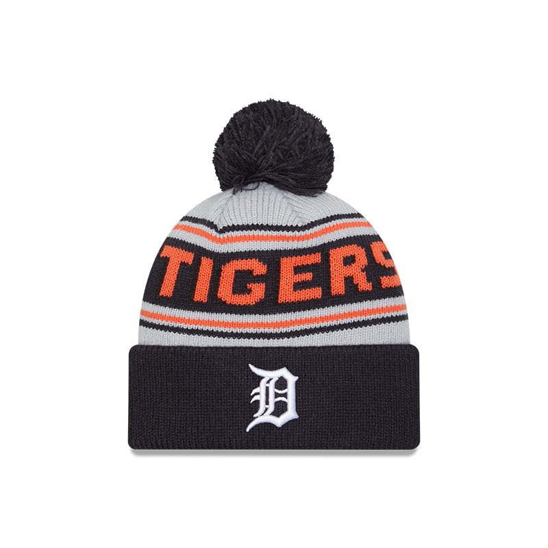 New Era Detroit Tigers Cuffed Knit Hat with Pom OS