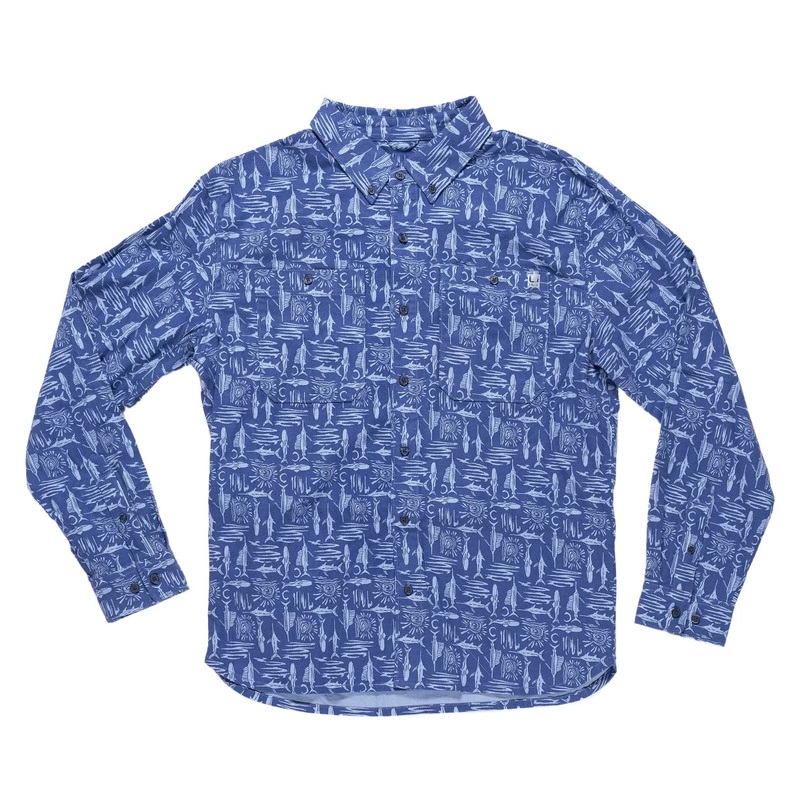 Huk Chesapeake Printed Flannel – Men’s M Skipper Blue