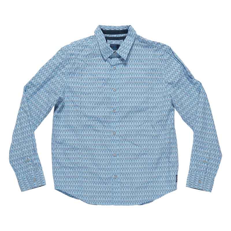 PrAna Lukas Slim Long-Sleeve Button-Down Shirt – Men’s M Blue