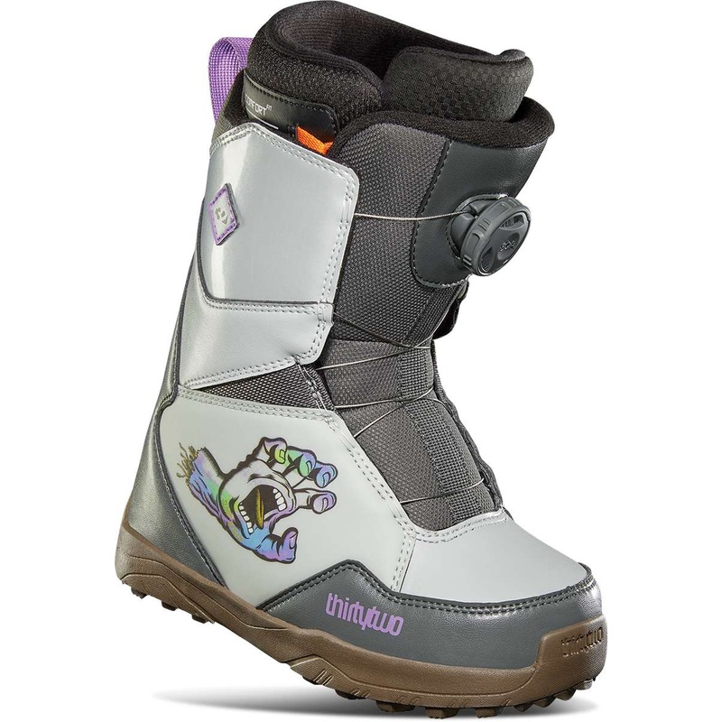 ThirtyTwo Junior’s Lashed BOA x Santa Cruz Snowboard Boot 2024 GREY GUM 1C