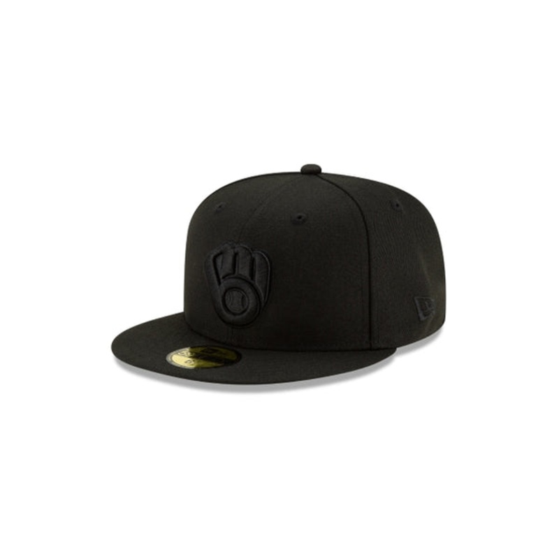 MLB Basic 59FIFTY Black/Black Fitted Cap MILWAUKEE BREWERS 6 7/8
