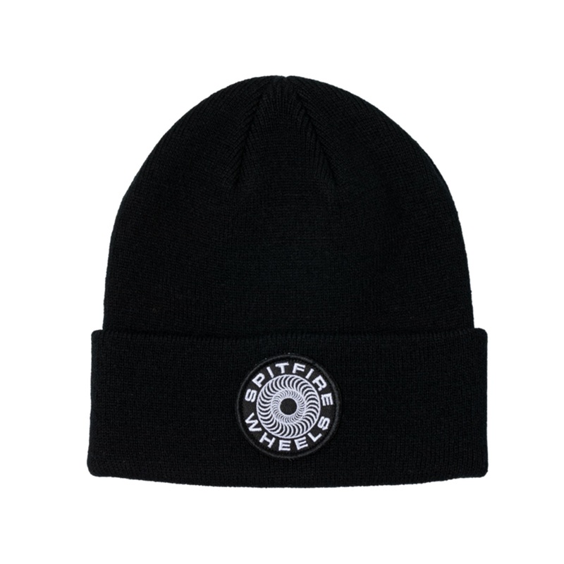 ’87 Swirl Patch Cuff Beanie O/S BLACK/WHITE