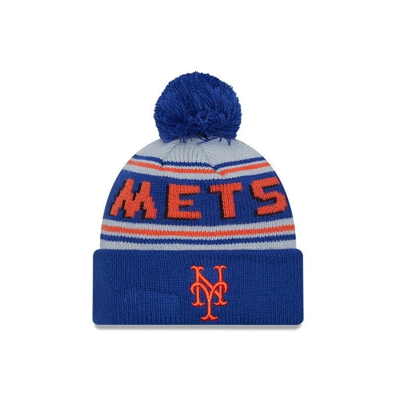 New Era New York Mets Cuffed Knit Hat with Pom OS