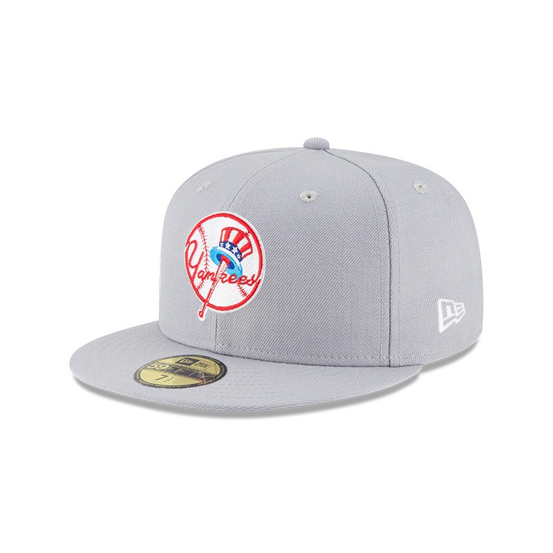 New York Yankees Cooperstown Collection Wool 59FIFTY Fitted Hat GREY 6 7/8