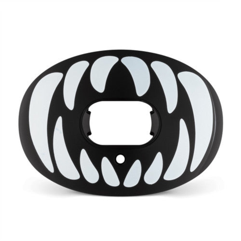 “Predator” Chrome Oxygen Football Mouthguard BLACK/WHITE