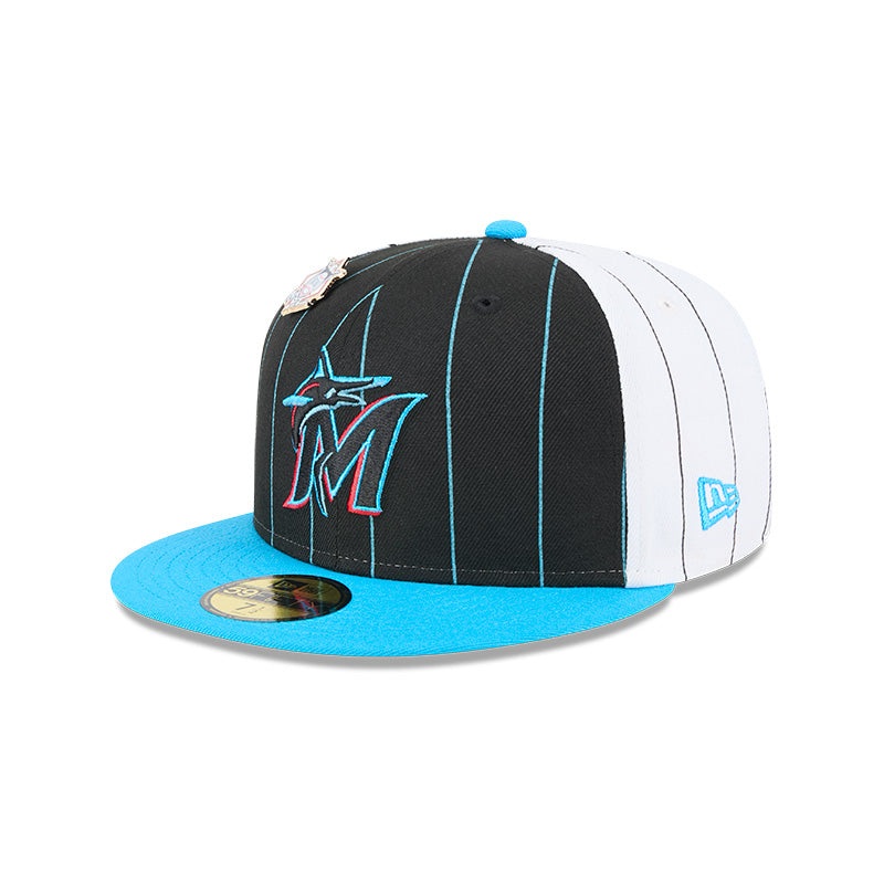 Miami Marlins Pinstripe 59FIFTY Fitted Hat 7
