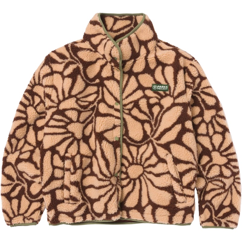 Women’s Desert Wildflowers Fleece Jacket Brown/Cream XS