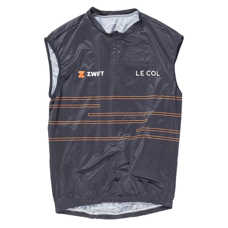 ZwiftLe Col x Tour de Zwift Sleeveless Spinning Mesh 3/4 Zip Jersey – Men’s M Black