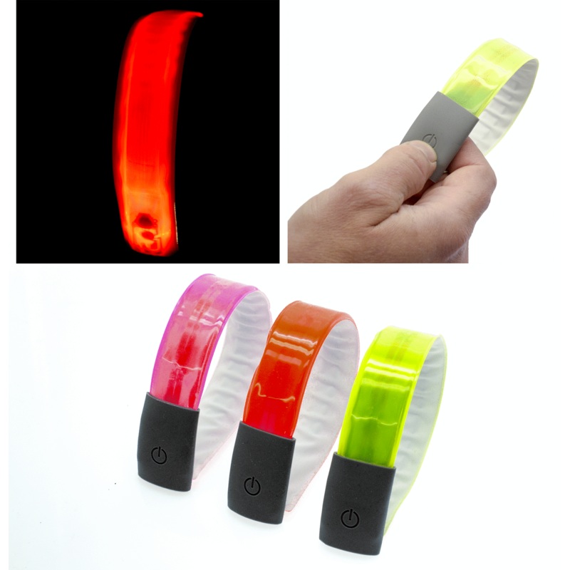 49North 4-Led Reflective Snap On Band HI-VIZ PINK