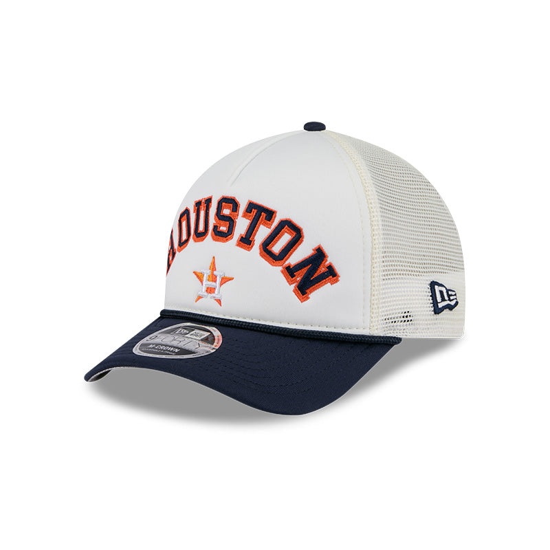 Houston Astros Chrome Arch 9FORTY M-Crown A-Frame Trucker Hat OS